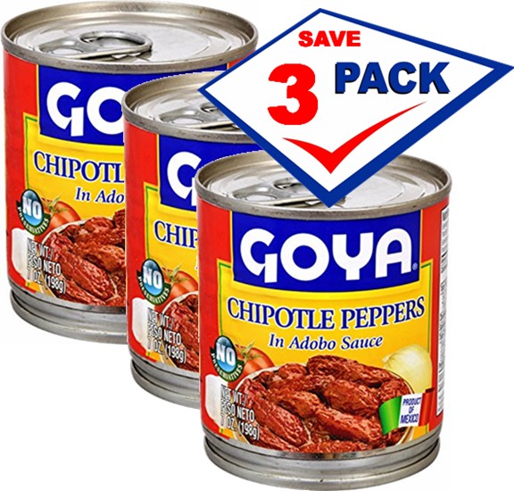 Goya Chiles Chipotles in Sauce 7 oz. Pack of 3